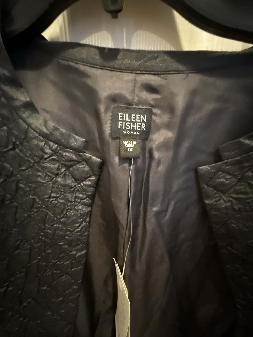 Eileen Fisher Quilted Diamond Tussah Silk Jacket 1X - Picture 2 of 6